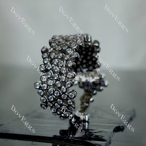 Doveggs bezel art deco moissanite/lab grown diamond wedding band-13mm band width