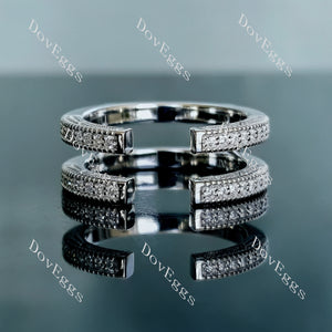 Doveggs round pave moissanite enhancer/wedding band-8.2mm band width