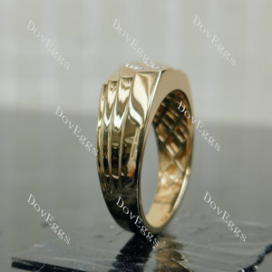 Doveggs round channel set moissanite/lab grown diamond wedding band-3.7mm band width