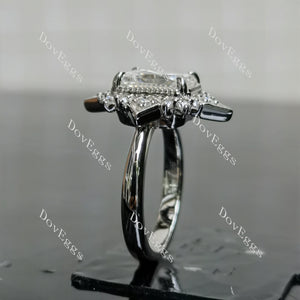 (size 6) Doveggs sterling silver 3ct radiant moissanite engagement ring