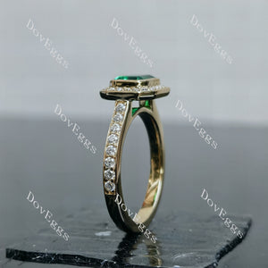 Doveggs emerald halo colored gem engagement ring