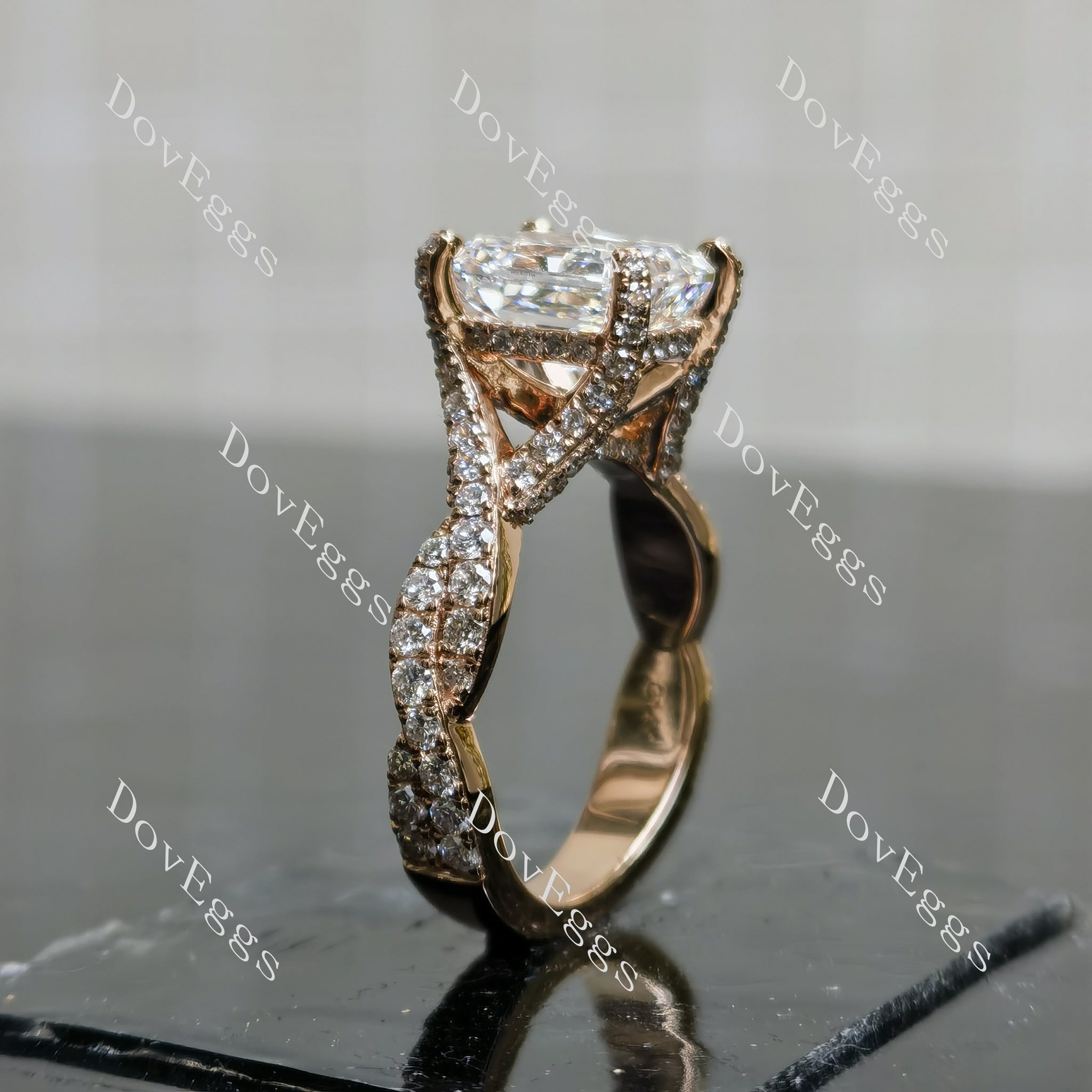 Carissa's Dream Radiant Pave Split Shanks Lab Grown Diamond Engagement Ring