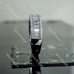 Doveggs half eternity channel set pave moissanite/lab grown diamond wedding band-3.0mm band width