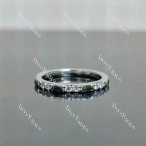 Doveggs round pave moissanite/lab grown diamond wedding band-2.0mm band width