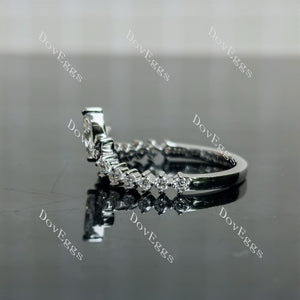 Doveggs marquise round pave moissanite/lab grown diamond wedding band-2.0mm band width