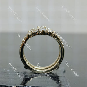 Doveggs round marquise pave moissanite/lab grown diamond enhancer/wedding band-7.3mm band width