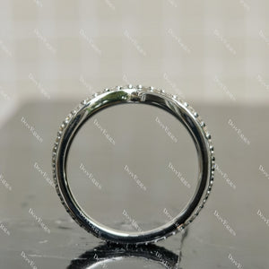 (size 8) Doveggs sterling silver 1.13ct round moissanite wedding band