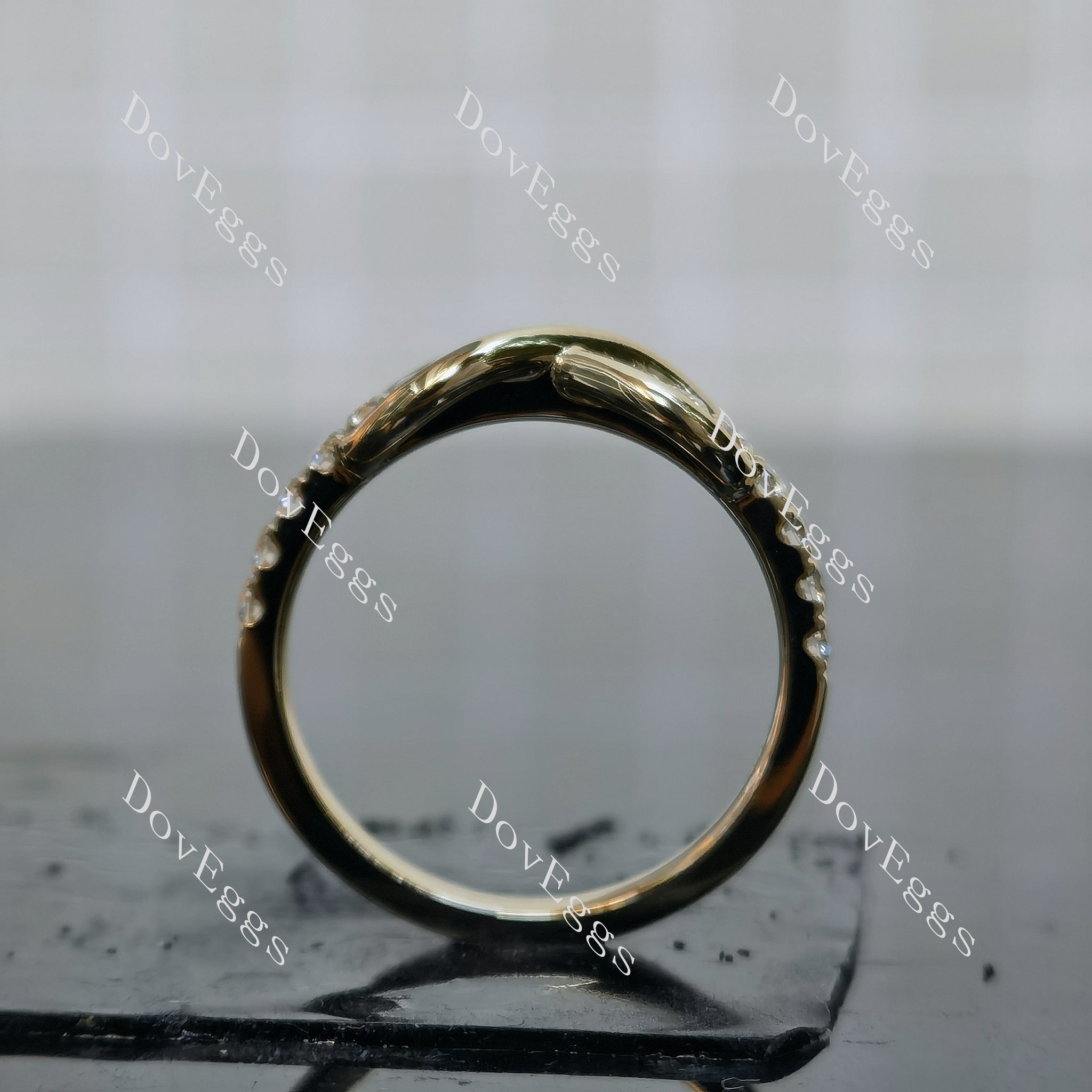 DovEggs round half eternity pave moissanite/lab grown diamond wedding band-2.0mm band width
