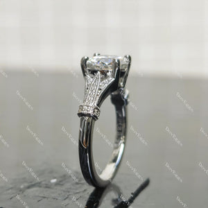 (size 6)Doveggs 2ct GHI color round moissanite engagement SS ring