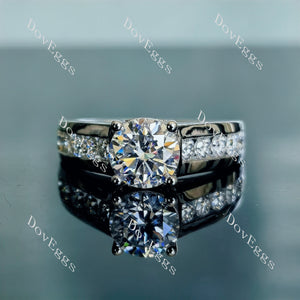 Doveggs round channel set moissanite engagement ring