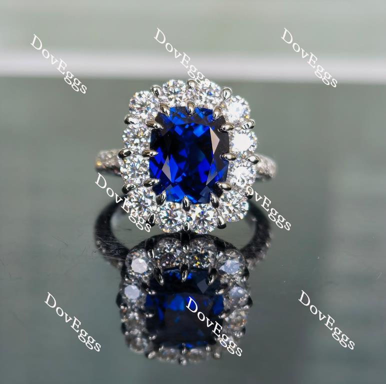 Lab Diamond Ring with Pave Accents (Moissanite/LGD) in 10K/14K Gold or Platinum | DovEggs