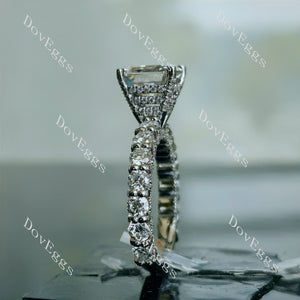 Doveggs asscher pave moissanite engagement ring