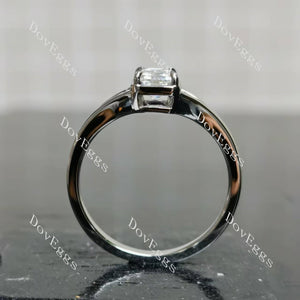 Doveggs emerald solitaire split shanks moissanite engagement ring