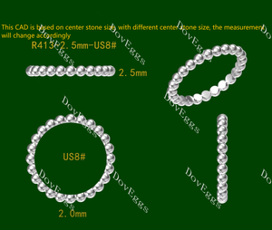 Doveggs beaded circle wedding band-2.5mm band width
