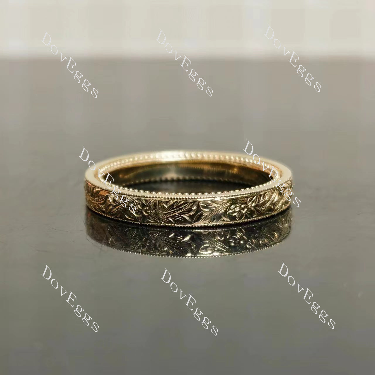 Doveggs vintage art deco wedding band-3.0mm band width