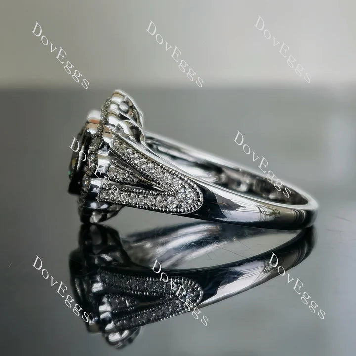 DovEggs halo pave split shank engagement ring semi-mount only(Exclusively to DovEggs Stones)