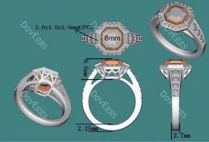Nouveau Gatsby halo engagement ring only semi-mount only(Exclusively to DovEggs Stones)