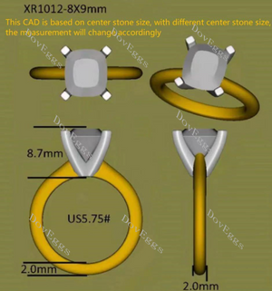 Doveggs criss cut elongated cushion solitaire textured colored gem engagement ring