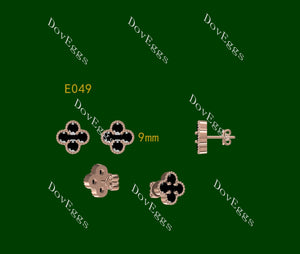 Doveggs round four leaf clover moissanite/lab grown diamond earrings