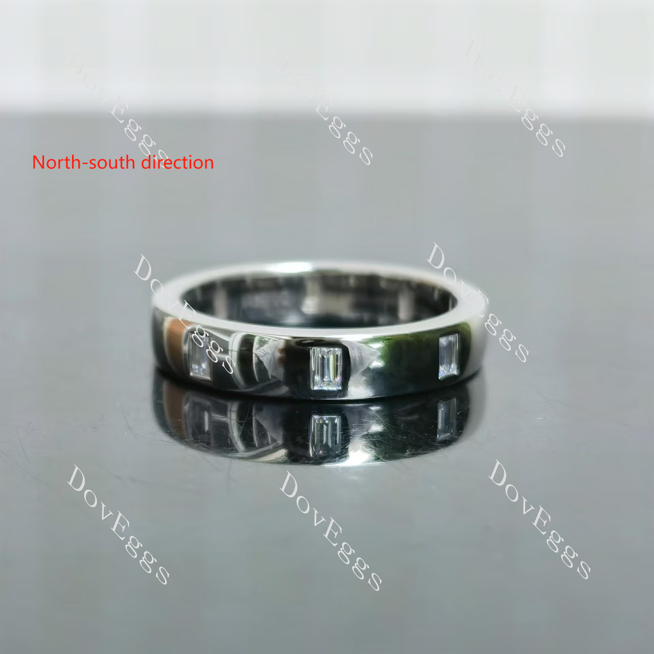 Doveggs round full eternity moissanite/ lab grown diamond wedding band-3.2mm band width
