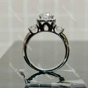 (size 10.5) Doveggs sterling silver 2ct round nova cut moissanite bridal set(2 rings)