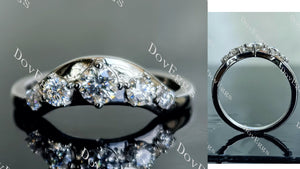 Doveggs round pave moissanite/lab grown diamond wedding band-2.1mm band width