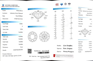 Doveggs 2.59ct Round F Color VVS2 Clarity Excellent cut lab diamond stone(certified) (Sold by #22526， 20%）
