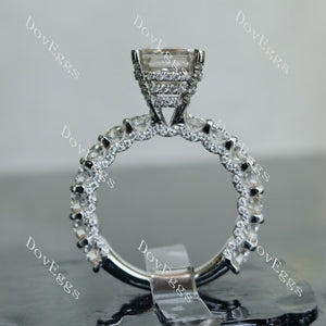 Doveggs asscher pave moissanite engagement ring