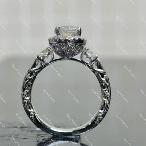 (size 7.75)Doveggs 2ct GHI color oval moissanite engagement SS ring