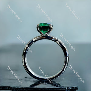 Doveggs oval pave colored gem engagement ring (engagement ring only)