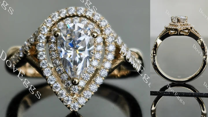 DovEggs double halo pave engagement ring semi-mount only(Exclusively to DovEggs Stones) - DovEggs-Seattle