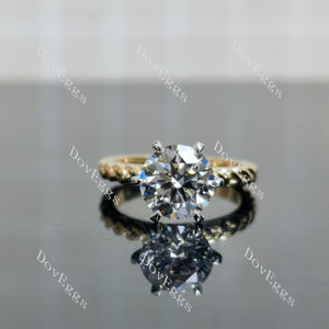 Doveggs Round Pave Braided Lab Grown Diamond Engagement Ring