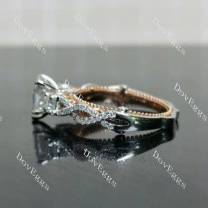 Doveggs pear pave vintage moissanite engagement ring