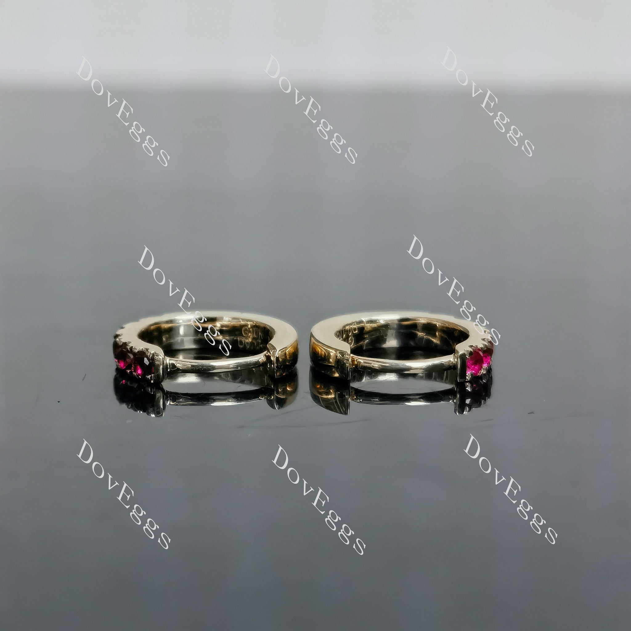 Doveggs round colored gem hoop earrings for women