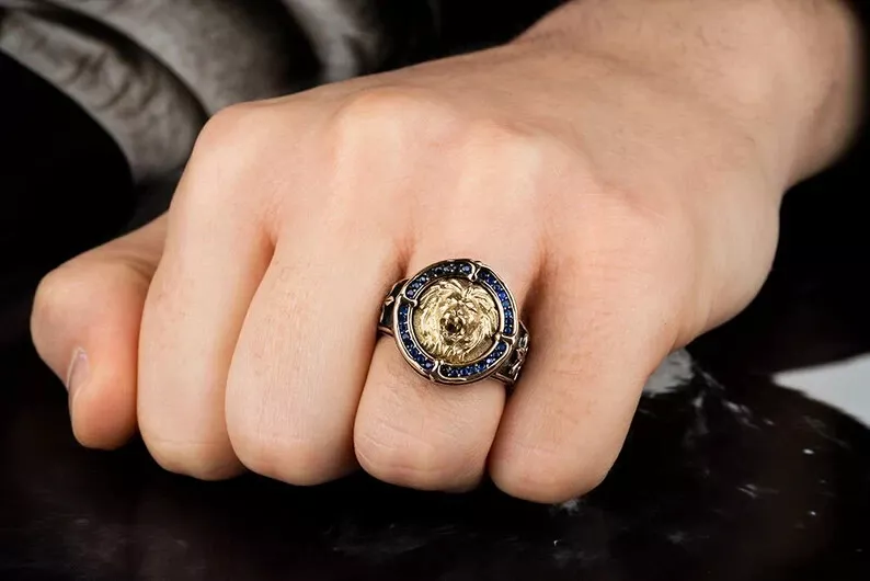 Group Order Lion art deco vintage moissanite/colored gem ring