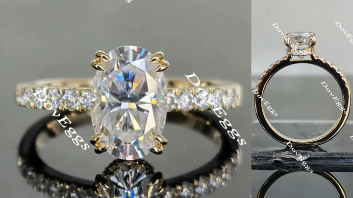 Miranda pave engagement ring only semi-mount only(Exclusively to DovEggs Stones) - DovEggs-Seattle