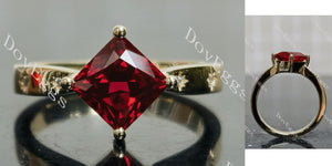 princess pave colored gem engagement ring