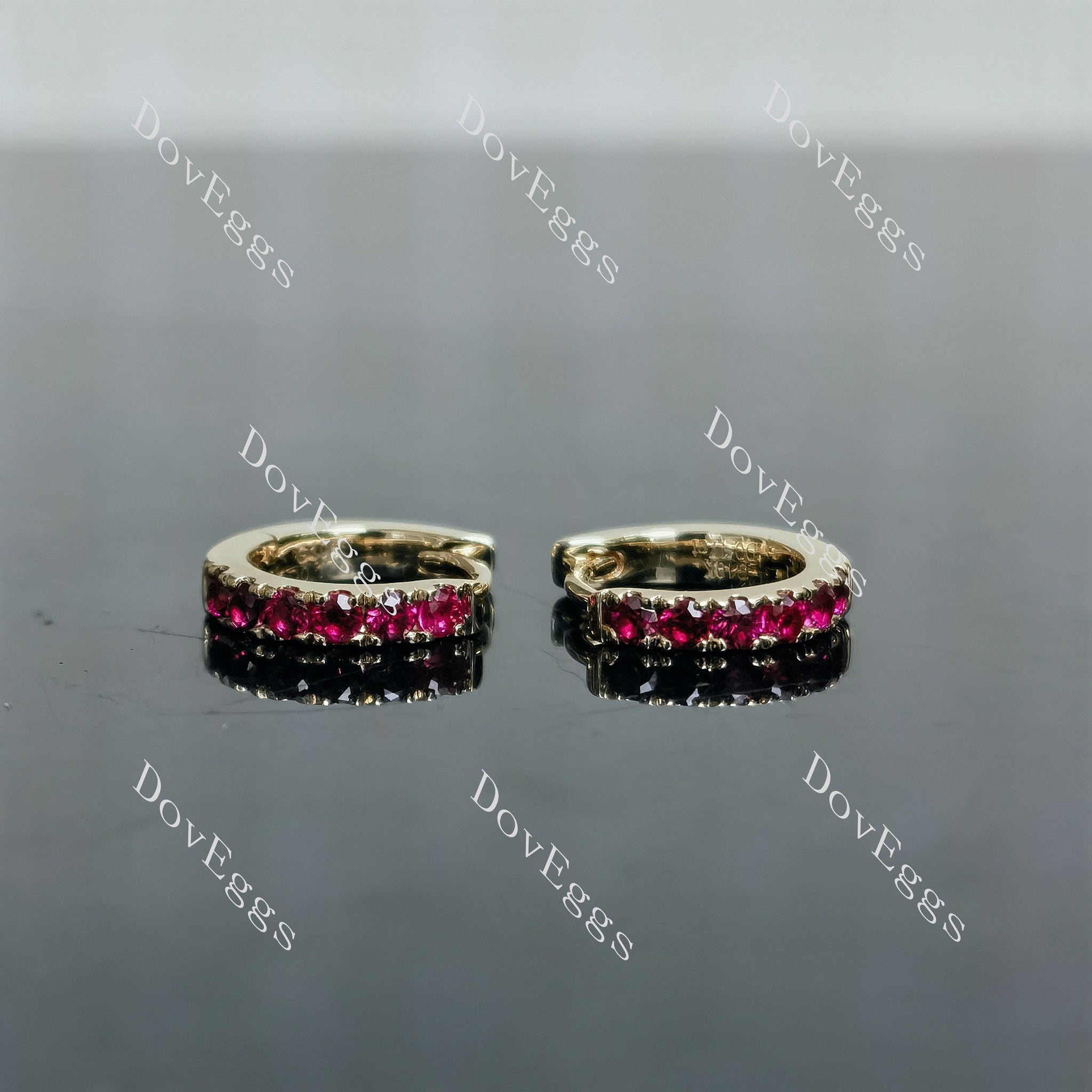 Doveggs round colored gem hoop earrings for women