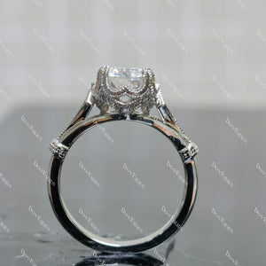 (size #6 & #9) Doveggs round moissanite sterling silver engagement ring