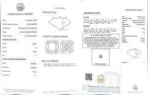 Doveggs 3.58ct cushion E color VVS2 Clarity Excellent cut lab diamond stone(certified)
