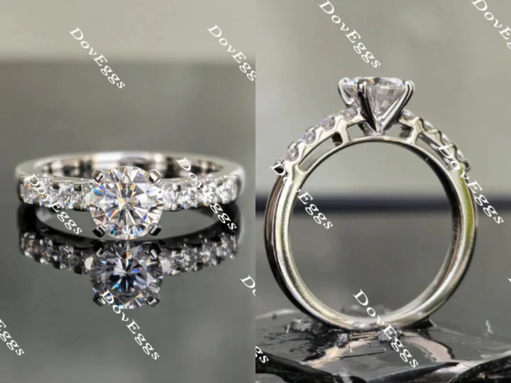 DovEggs eternity pave engagement ring semi-mount only(Exclusively to DovEggs Stones)