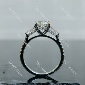 Doveggs Cushion Pave Half Eternity Lab Grown Diamond Engagement Ring
