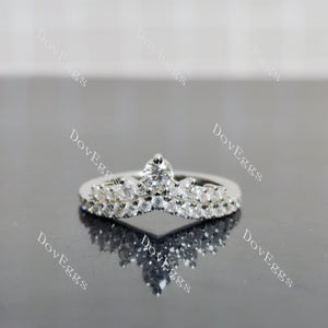 (size 5.5) Doveggs sterling silver round moissanite wedding band