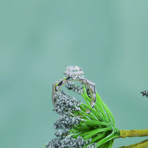 Doveggs pave halo engagement ring only semi-mount only(Exclusively to DovEggs Stones)
