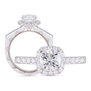 Doveggs pave halo engagement ring only semi-mount only(Exclusively to DovEggs Stones)