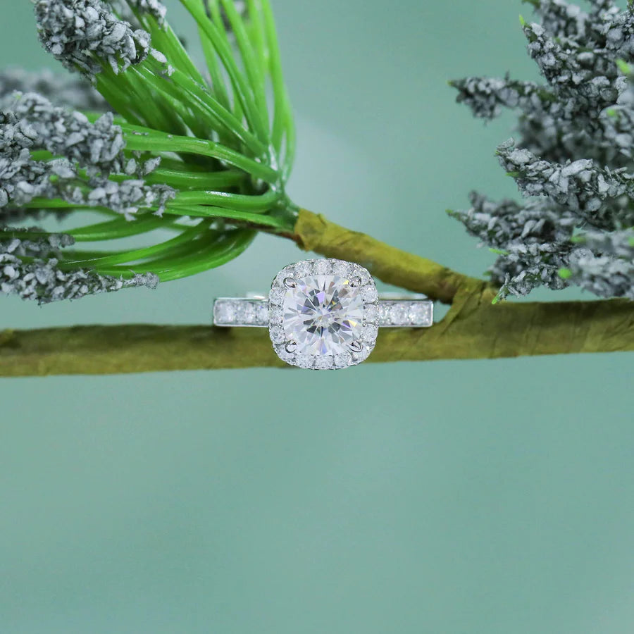 Doveggs pave halo engagement ring only semi-mount only(Exclusively to DovEggs Stones)
