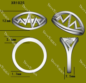 The Hero moissanite/lab grown diamond ring/wedding band-2.5mm band width