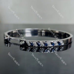 Doveggs round moissanite colored gem bangle/bracelet