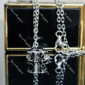 Doveggs heart bezel setting colored gem pendant necklace (pendant only)