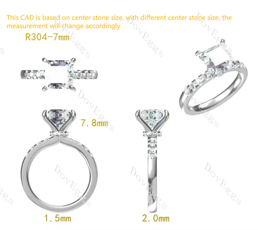 Doveggs pave engagement ring only semi-mount only(Exclusively to DovEggs Stones)